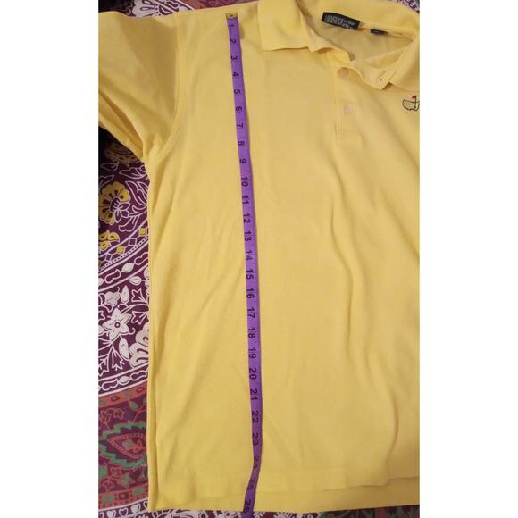 Vintage Masters Golf Polo Shirt Yellow Made in Hong Kong Mens Augusta SZ Med - Picture 7 of 8
